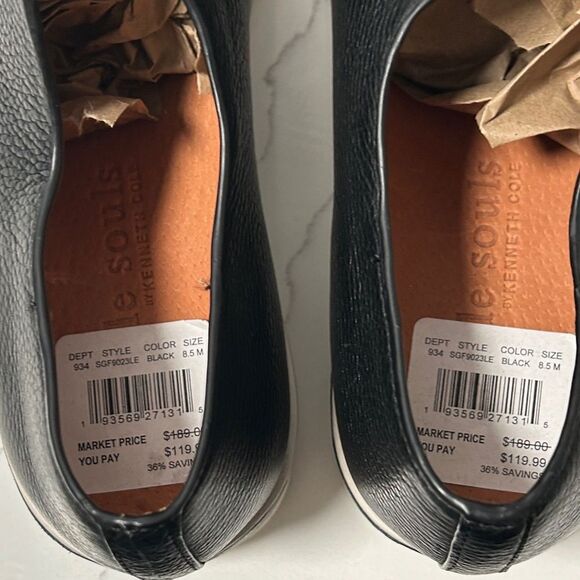 Kenneth Cole Kimberly Black Leather Slip-On Platform Sneakers - 8.5 - NWOB - Picture 8 of 9